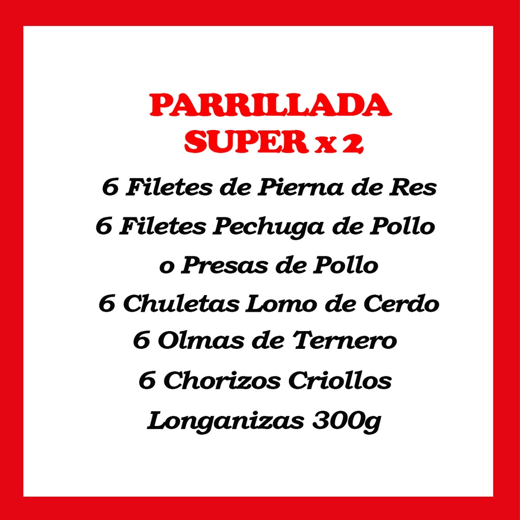 Parrillada Super x 6