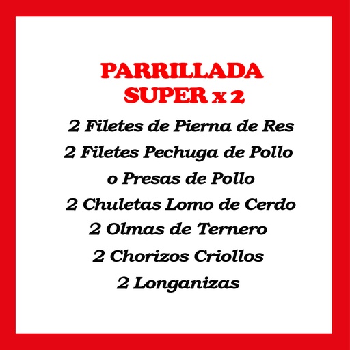 [78621155707197] Parrillada Super x 2